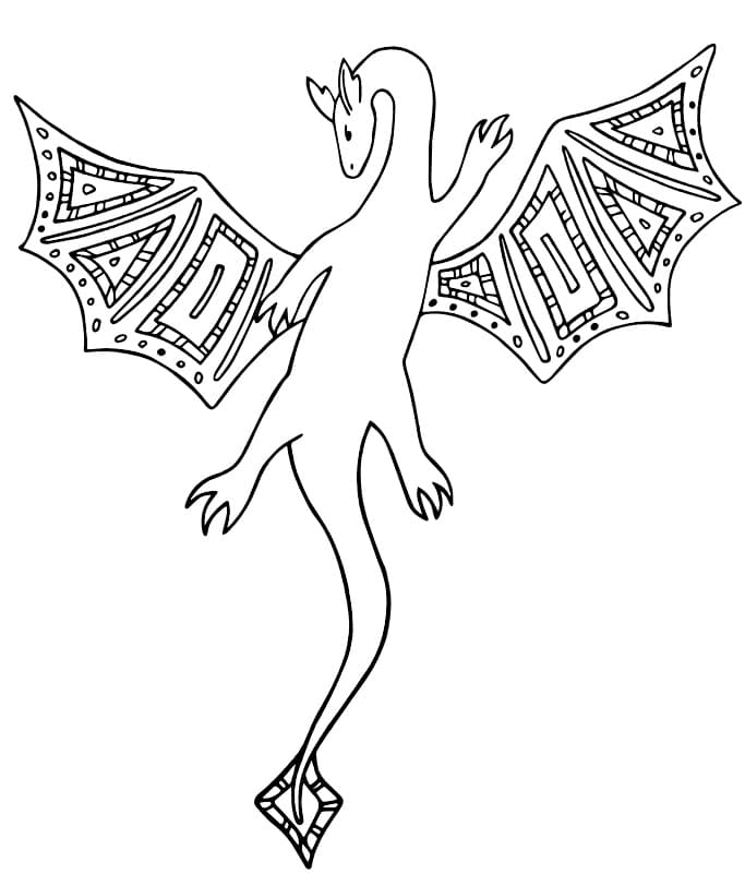 Desenho para colorir de Alebrijes do dragão voador
