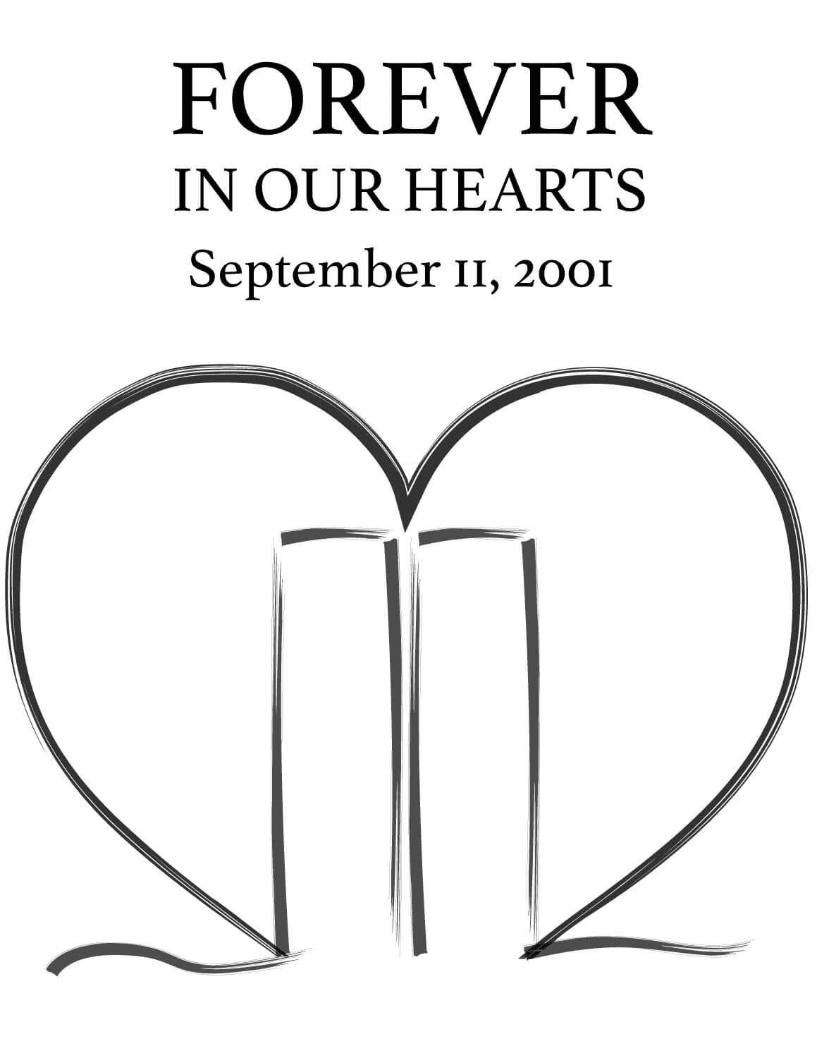 Forever in Our Hearts Patriot Day Coloring Page