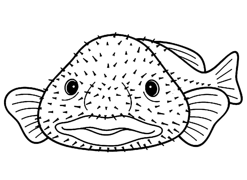 Бесплатная распечатка рыбы-капли от Blobfish