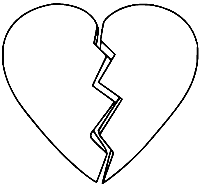 Corazón Roto para Imprimir Gratis de Corazones Rotos
