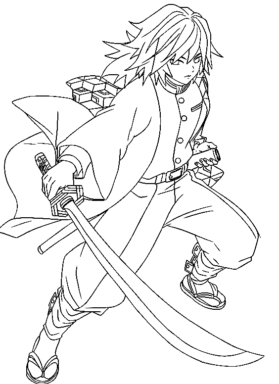 Tomioka Giyuu Coloring Page