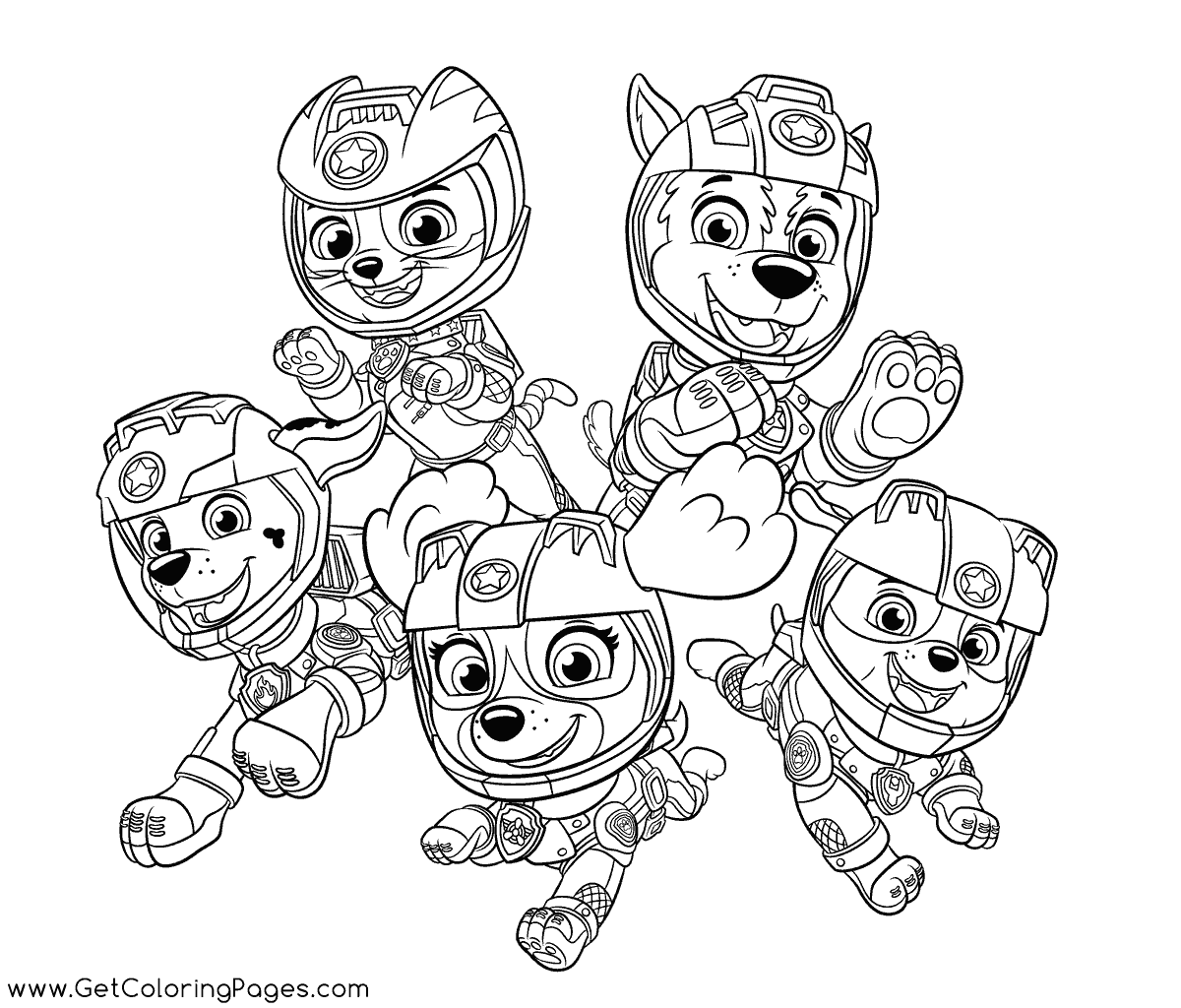 Free Printable Paw Patrol Mighty Pups Coloring Pages