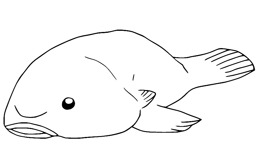 Funny Blobfish Coloring Page