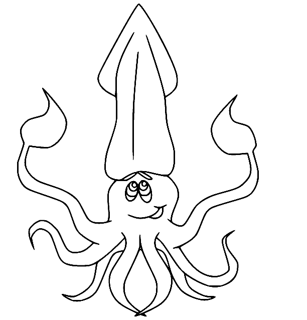 Calamares divertidos de dibujos animados de Squid