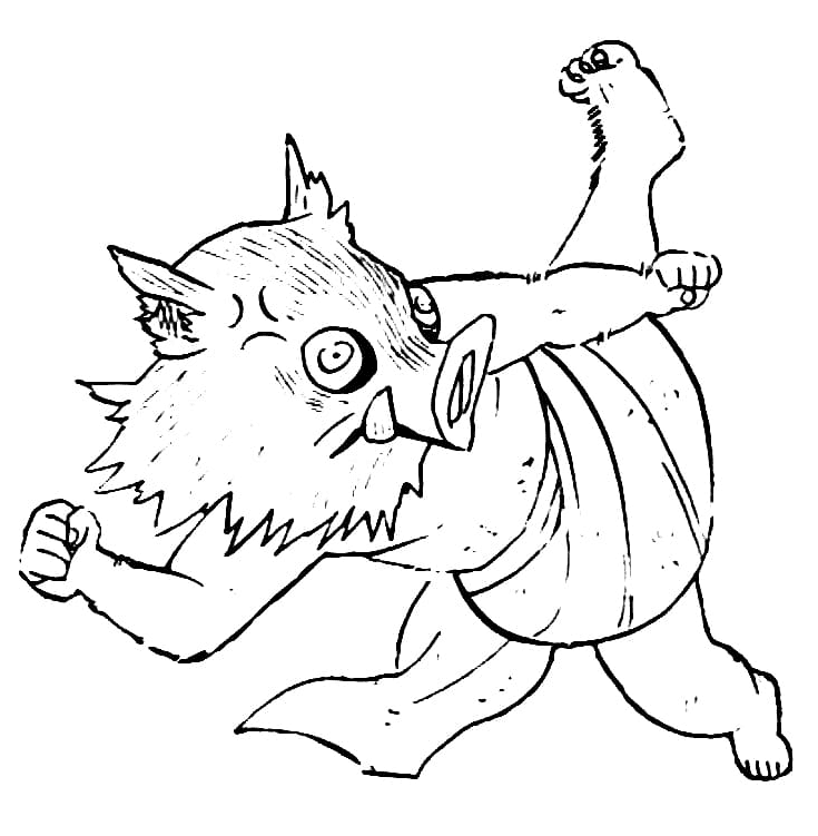 Funny Inosuke Coloring Pages