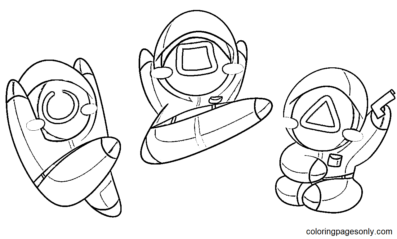 Funny Squid Game Coloring Pages