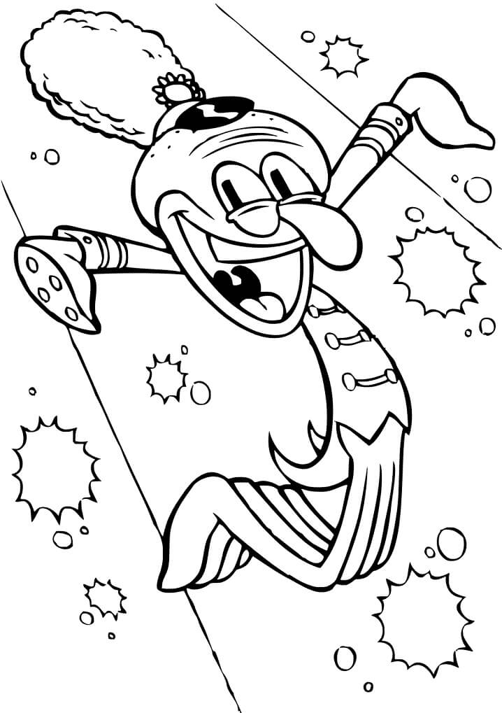Funny Squidward Tentacles Coloring Page