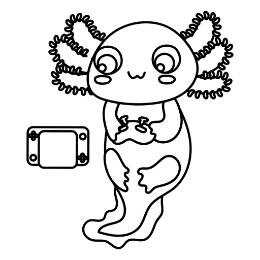 Gaming Axolotl Kleurplaat