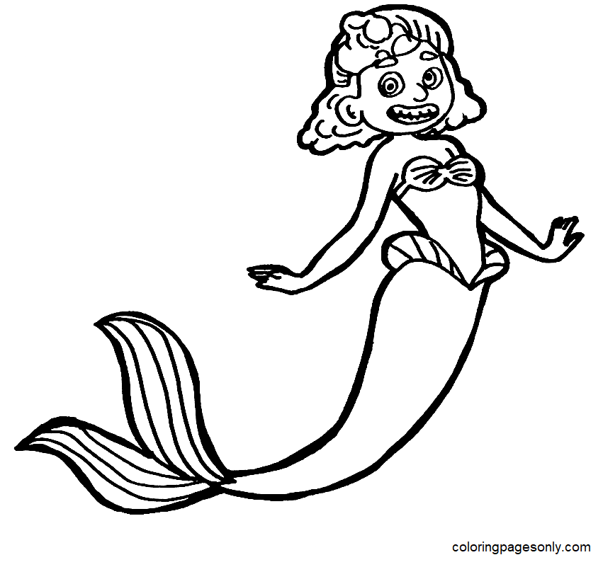 Giulia dressed as little Mermaid Coloring Page