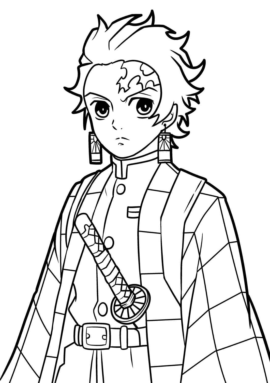 Handsome Tanjiro Coloring Pages