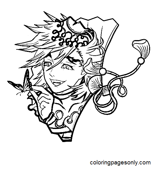 Happy Doma Demon Coloring Pages