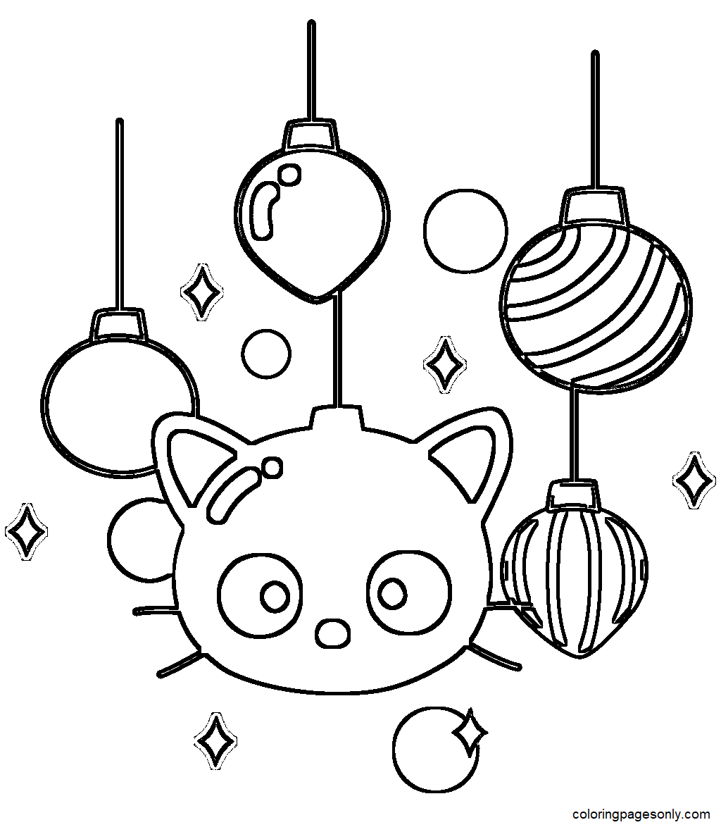 Happy Holidays Chococat Coloring Page