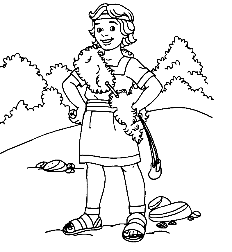 Happy King David Bible Coloring Pages