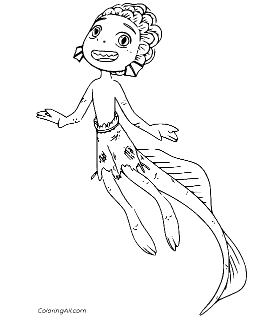Happy Luca Sea Monster Coloring Page