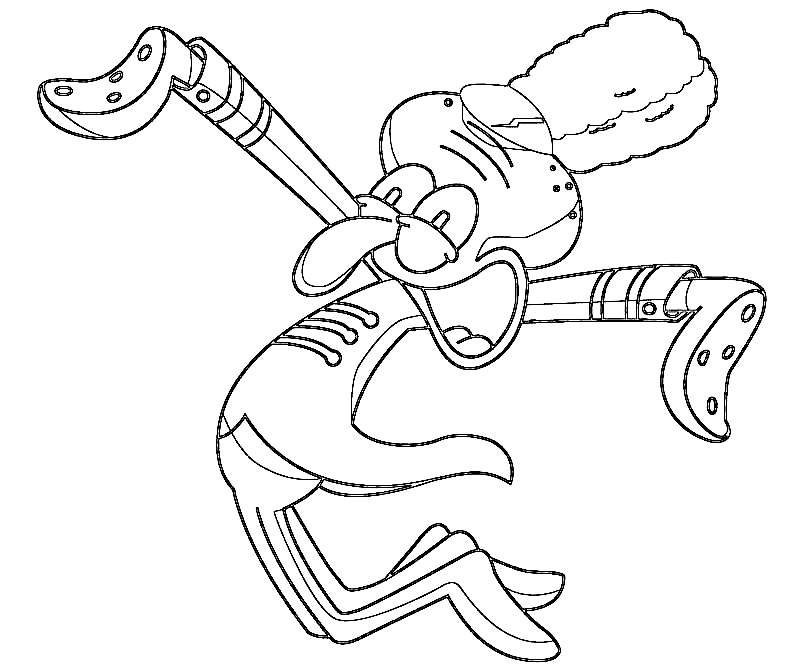 Happy Squidward Tentacles Coloring Pages