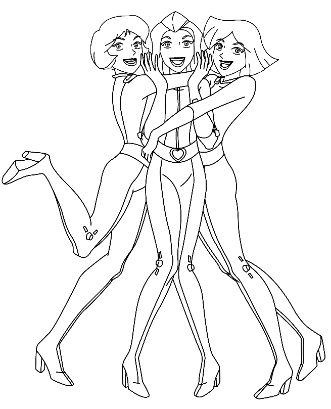 Happy Totally Spies for Kids Coloring Page