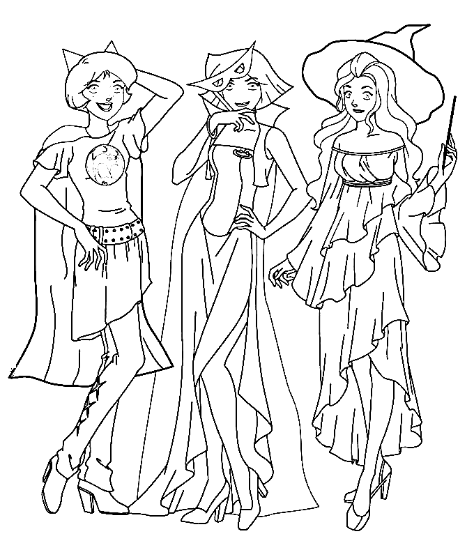 Happy Totally Spies Coloring Page