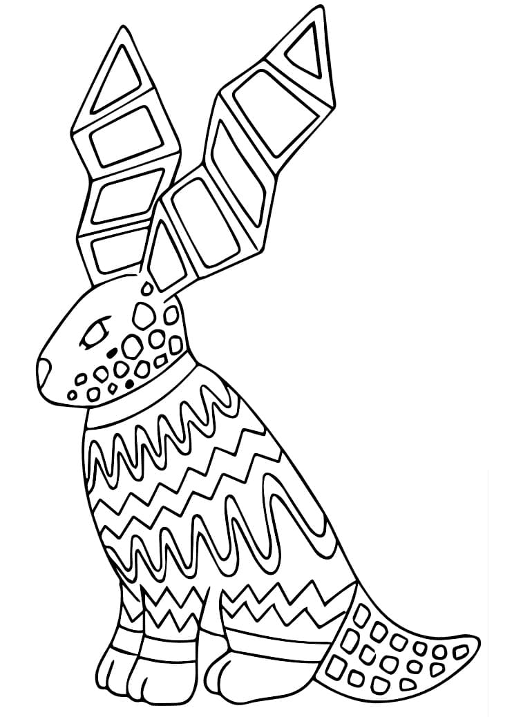 Hare Alebrijes Coloring Page