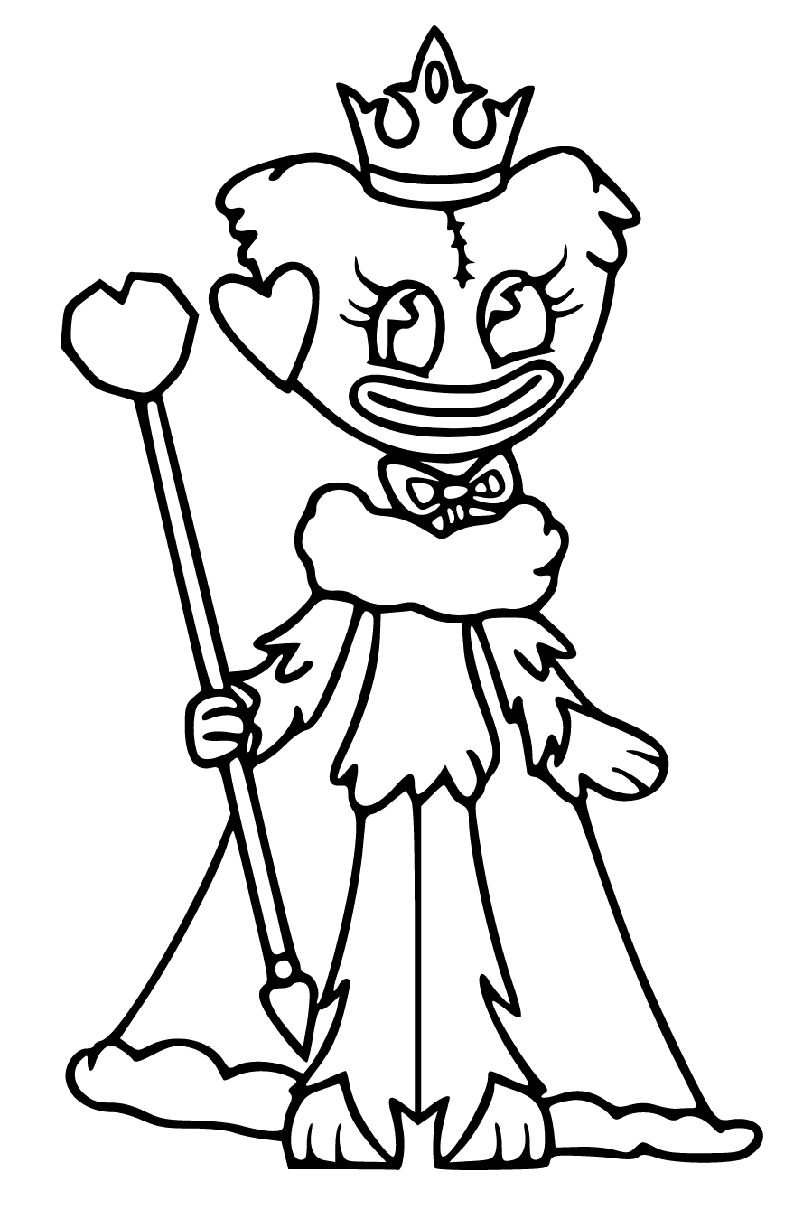 Huggy Wuggy Queen of Love Coloring Pages
