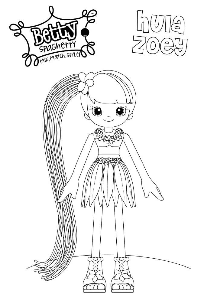 Hula Zoey Coloring Pages