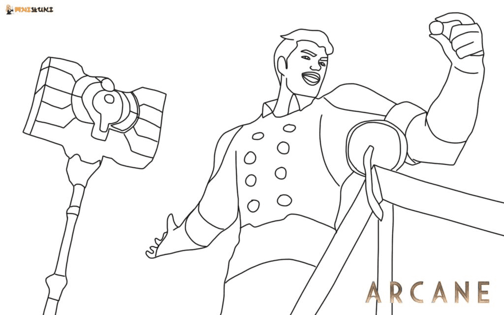 Jayce from Arcane Coloring Page
