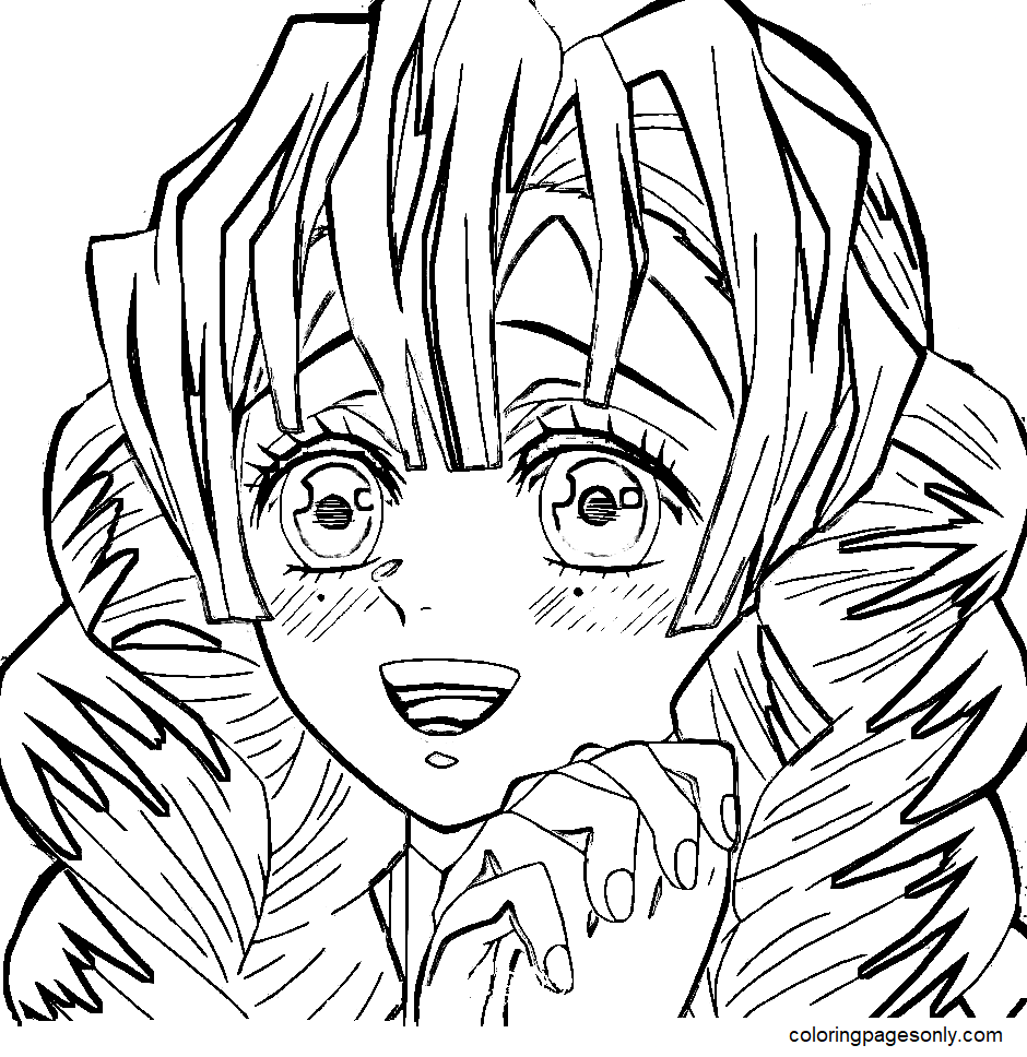 Kanroji Mitsuri In Demon Slayer Coloring Pages Mitsuri Kanroji Porn 