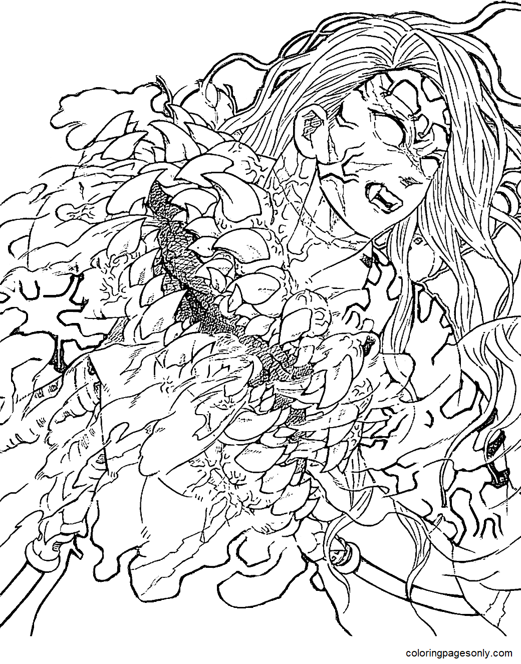 Kibutsuji Muzan Demon Coloring Page