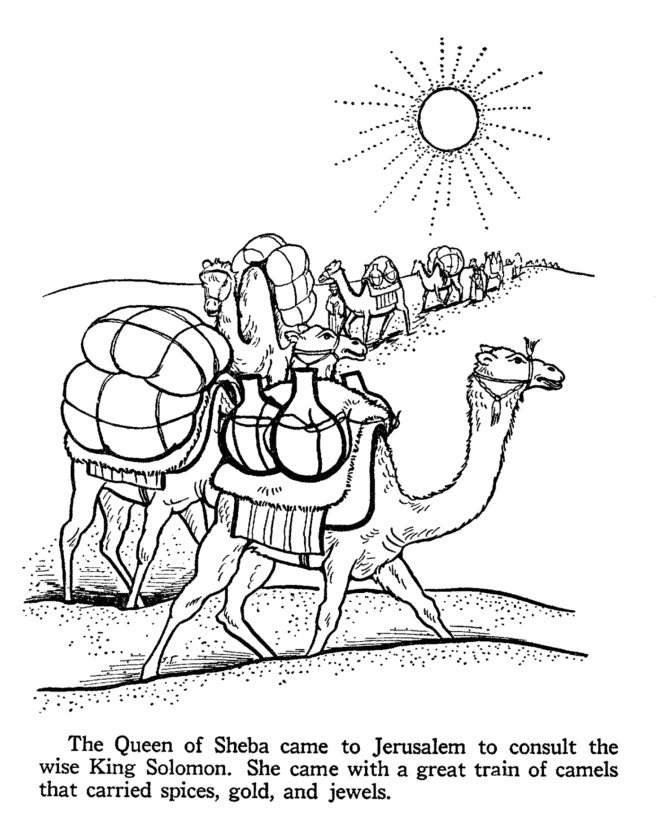 King Solomon Bible Story Coloring Page