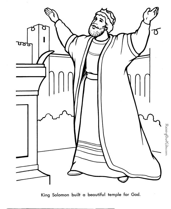 King Solomon Bible Coloring Page