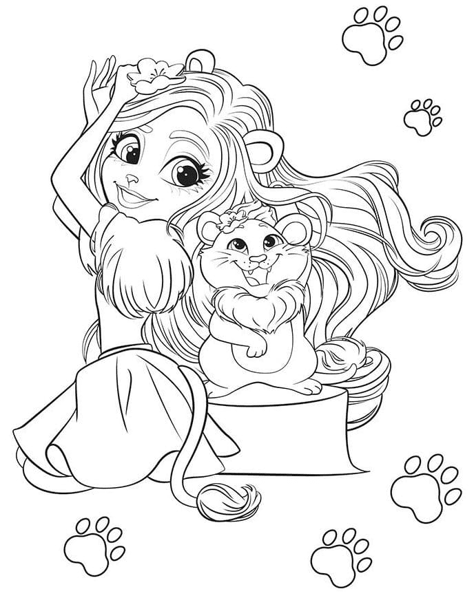 Lion and Snazzy Coloring Page