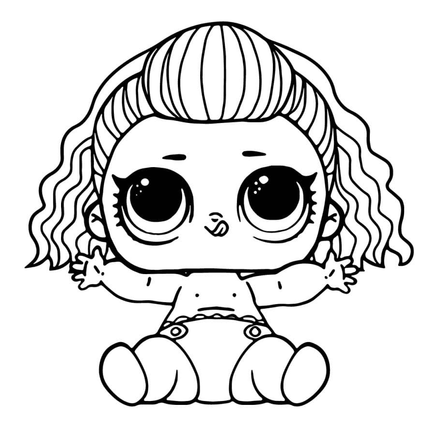 Lol Baby Lil 80s B.B. Coloring Page - Free Printable Coloring Pages