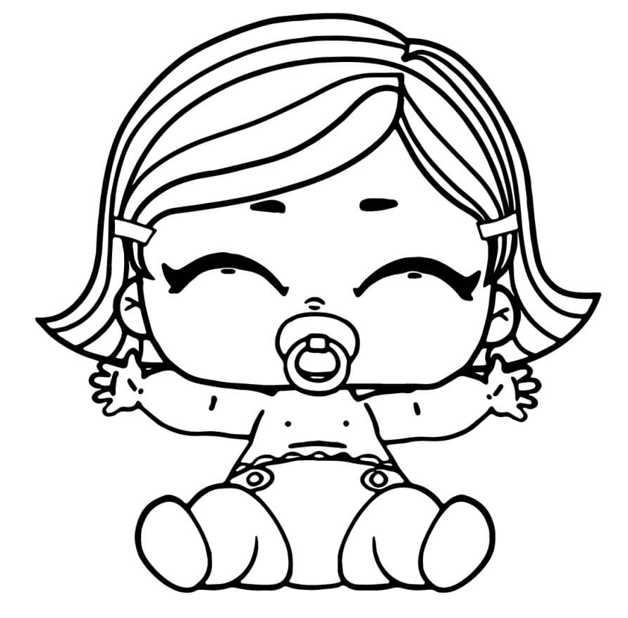 Lol Baby Lil como se fosse um bebê para colorir - Desenhos para