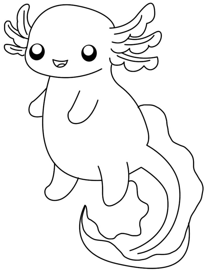 Lovely Axolotl Coloring Page
