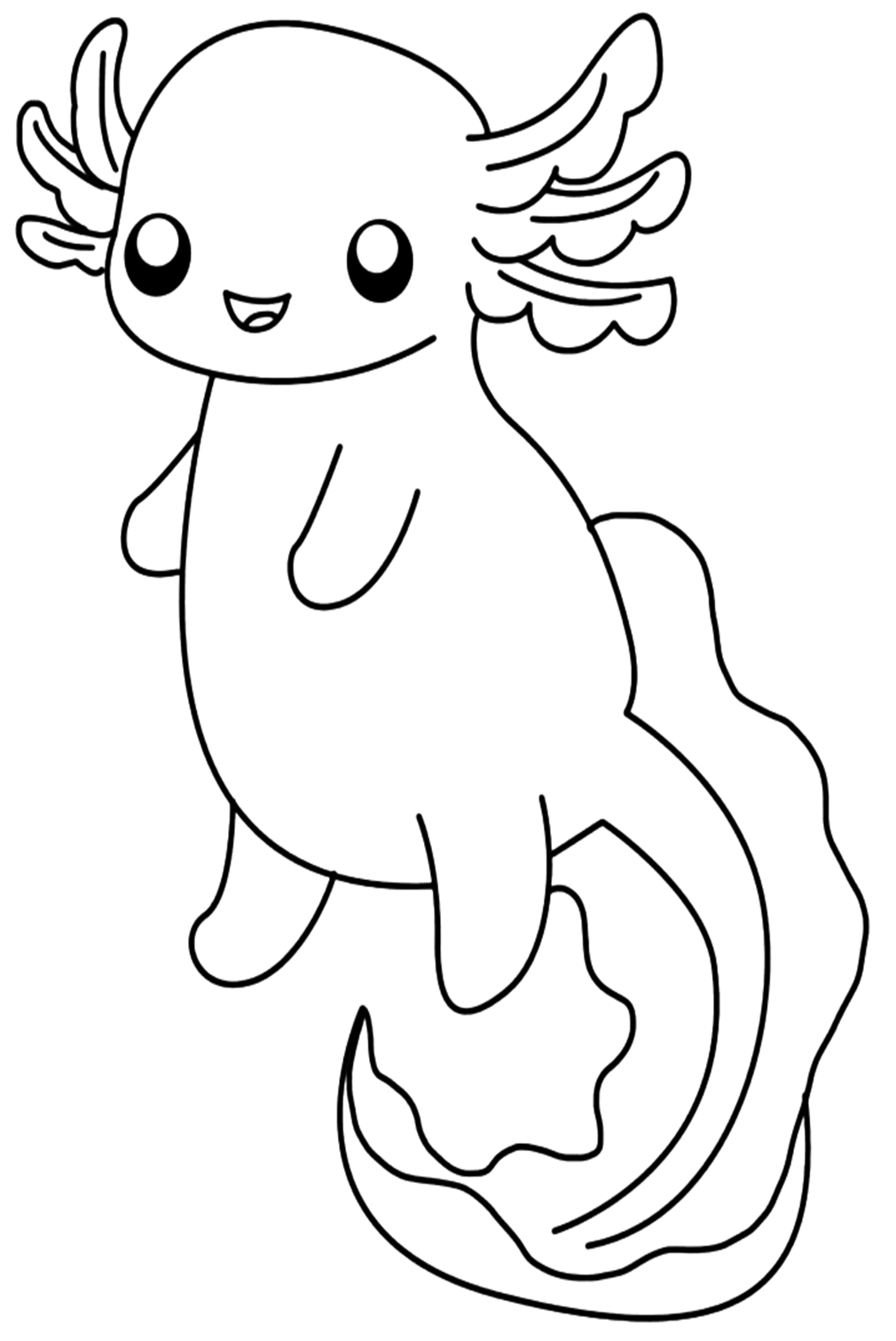 Lovely Axolotl Coloring Pages