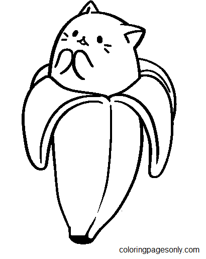 Linda página para colorir de Bananya