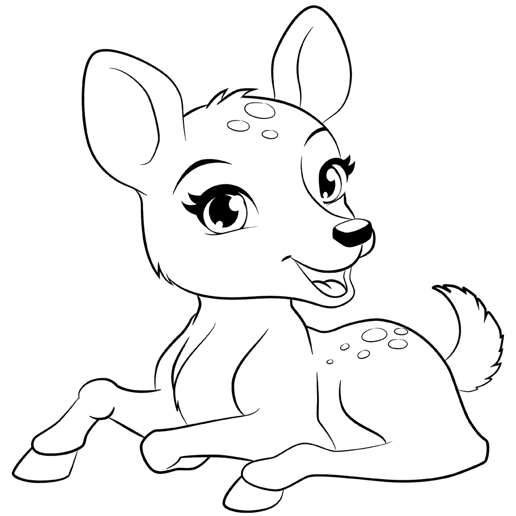 Lovely Fawn Coloring Page