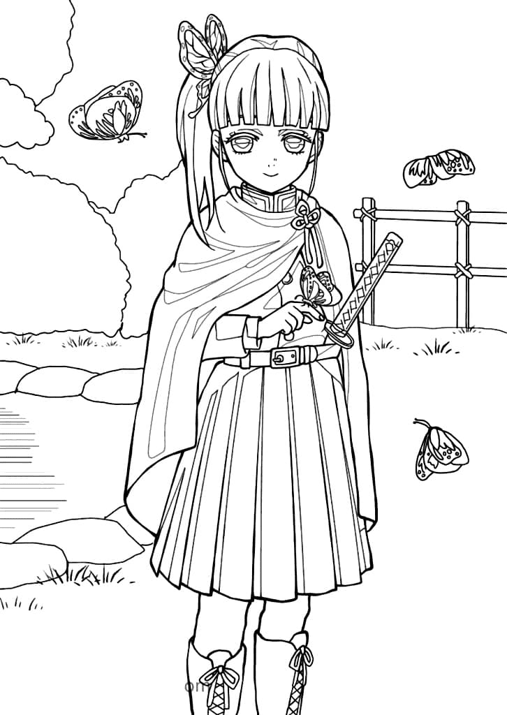 Lovely Tsuyuri Kanao Coloring Pages