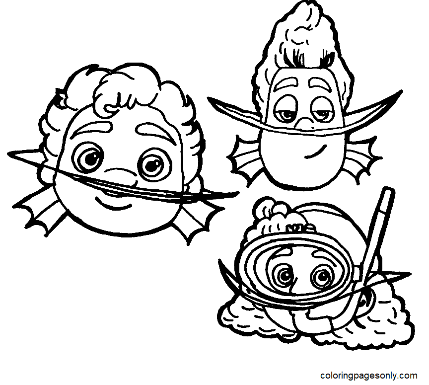 Luca, Alberto And Giulia Coloring Pages