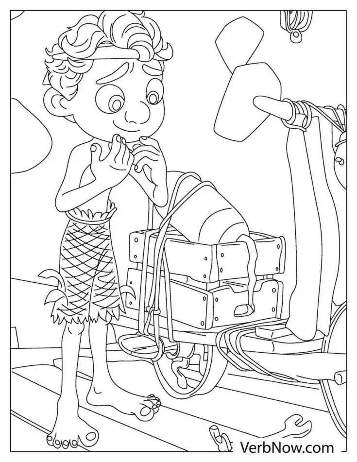 Luca Paguro from Disney Pixar Coloring Page