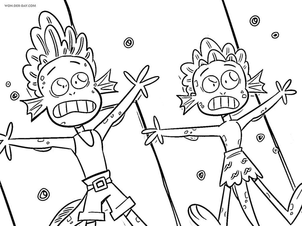 Luca and Alberto are Scared Coloring Page