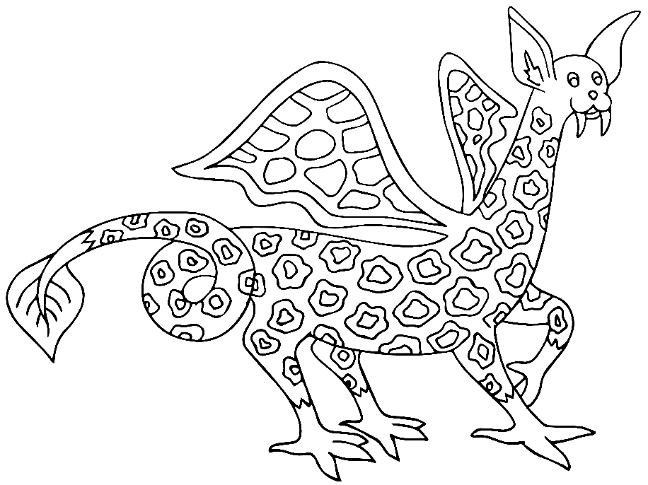 Desenho de Dragão Marinho Alebrijes para colorir