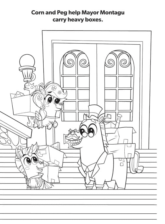 Mayor Montagu with Corn and Peg Coloring Pages