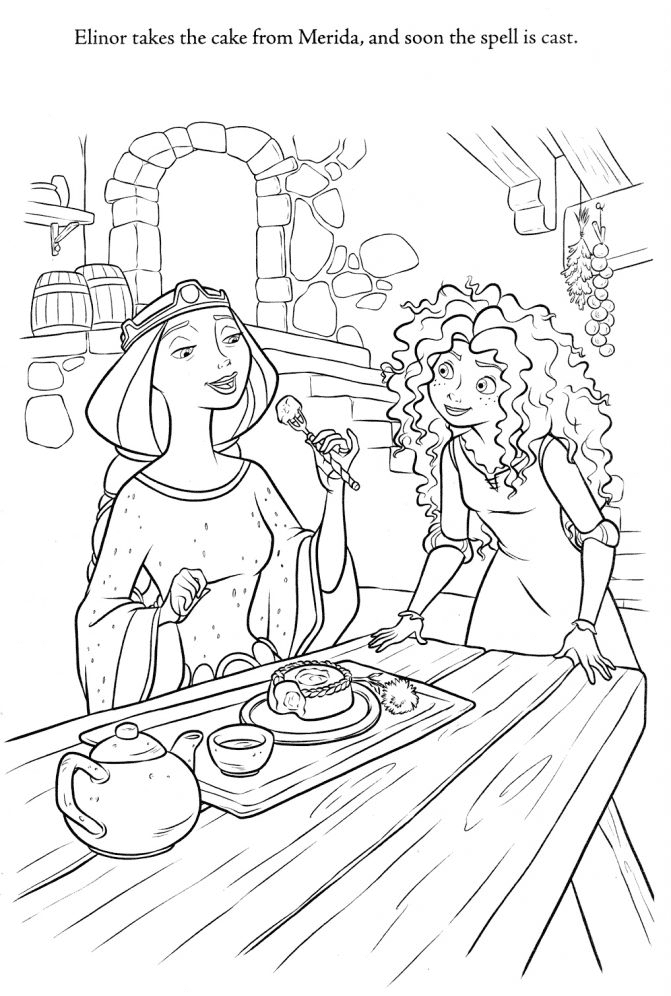 Merida and Mom Coloring Page