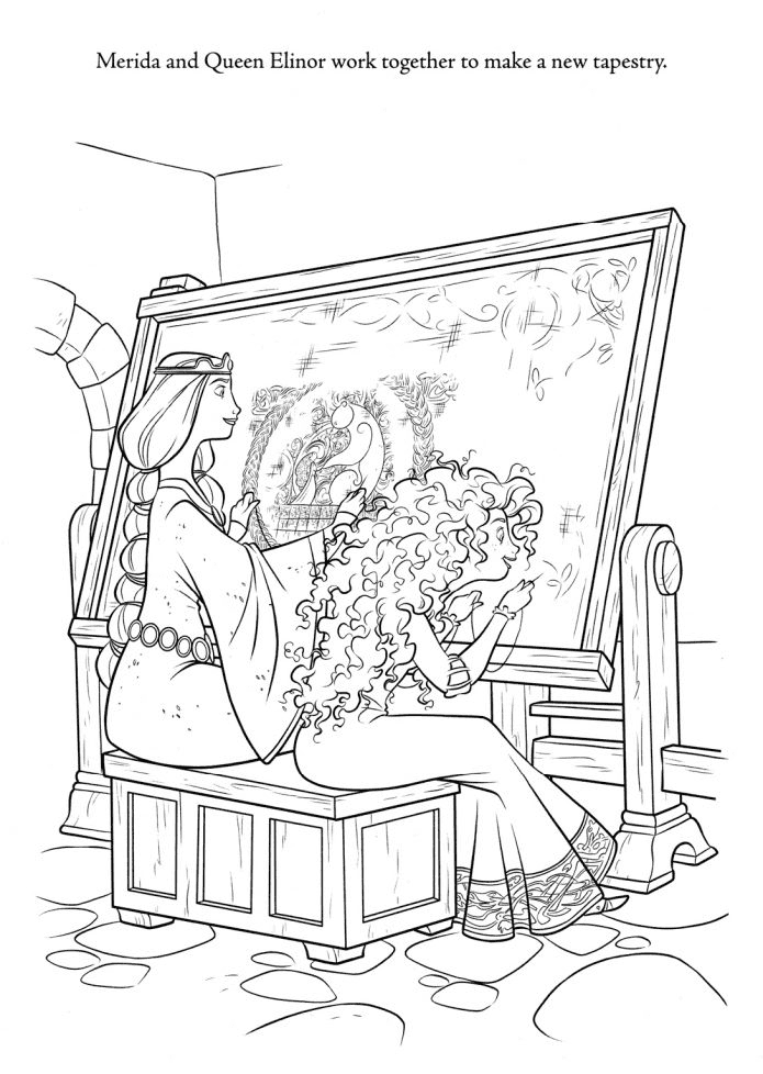 Merida and Queen Elinor Coloring Page