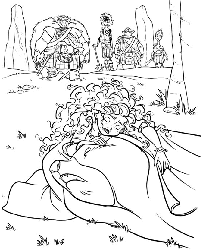 Merida mourns Coloring Page