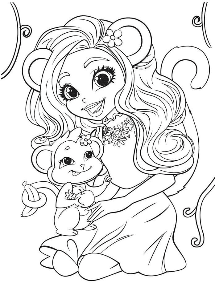 Merit Monkey and Compass Coloring Page