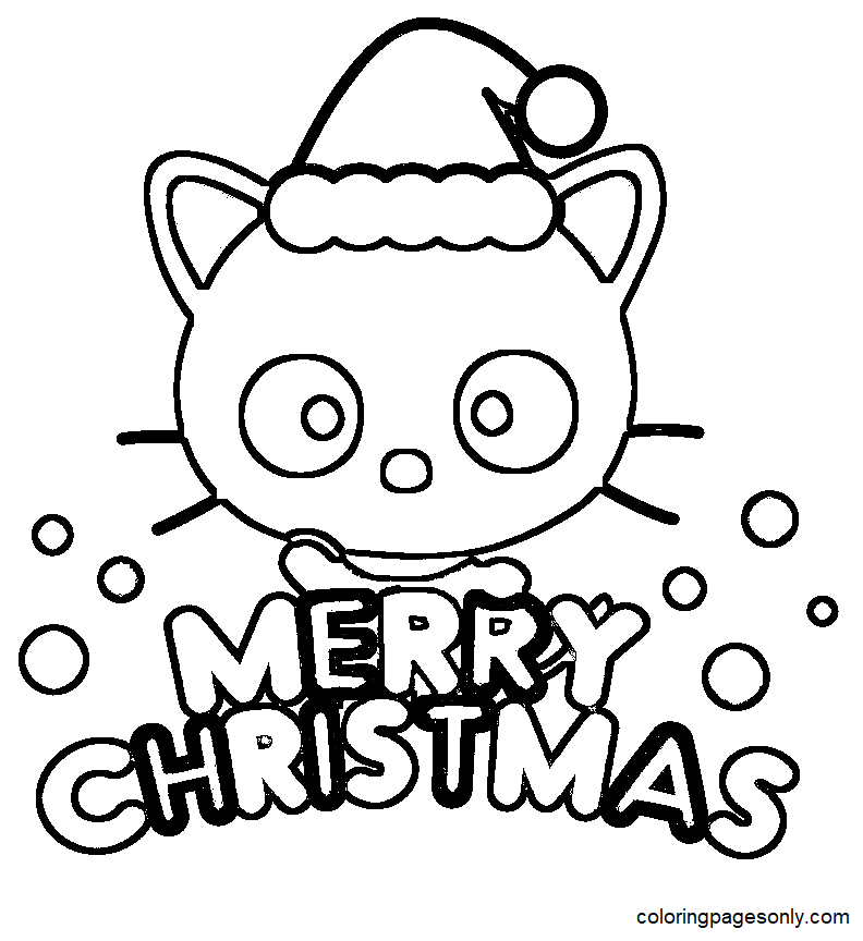 Merry Christmas Chococat Coloring Page