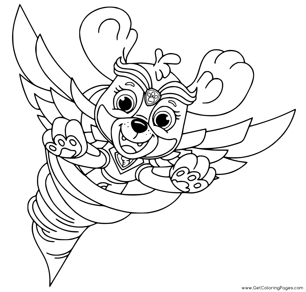 Mighty Pups Skye Coloring Page
