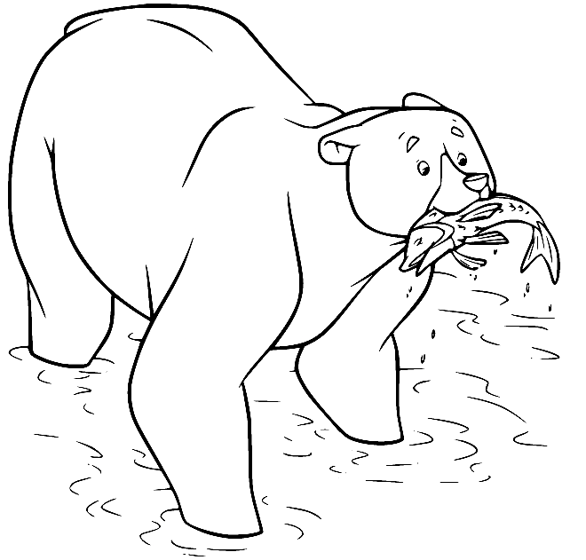 Mordu Hunting Fish from Brave Coloring Page
