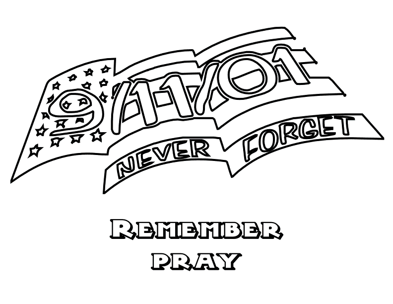 Never Forget 9/11 Coloring Page